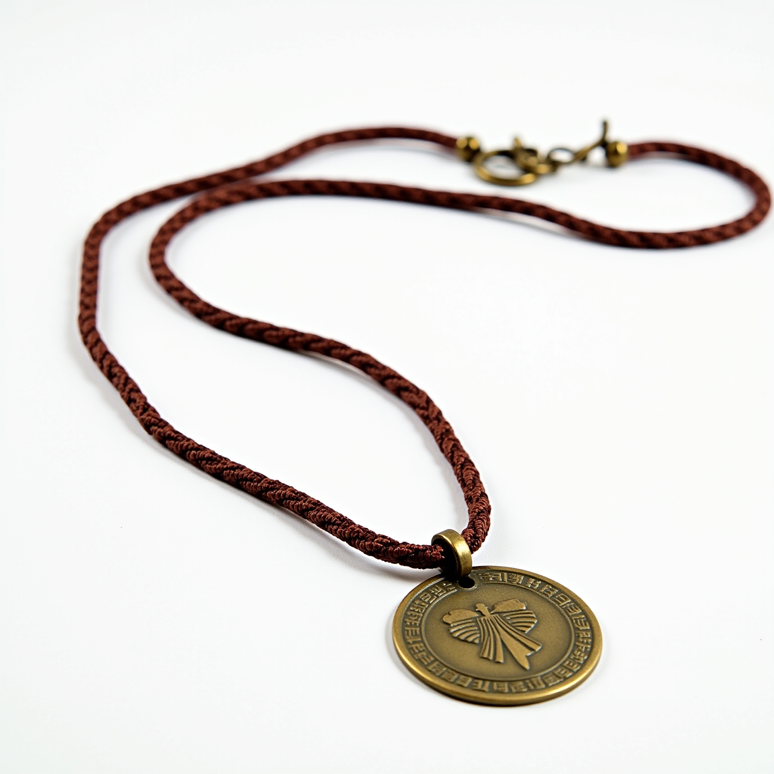 Cordão Sintético com Pingente Medalha Rústica - Rústica Chic