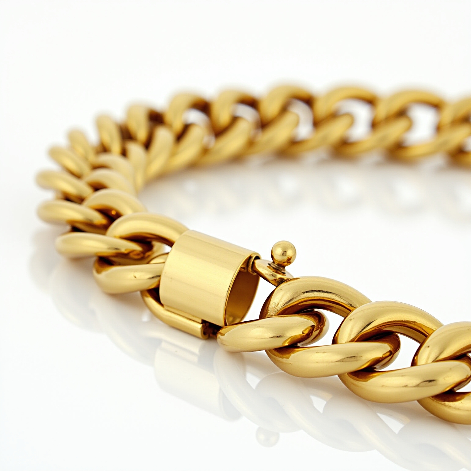 Pulseira Grumeta Masculina Folheada a Ouro 18K - 21cm