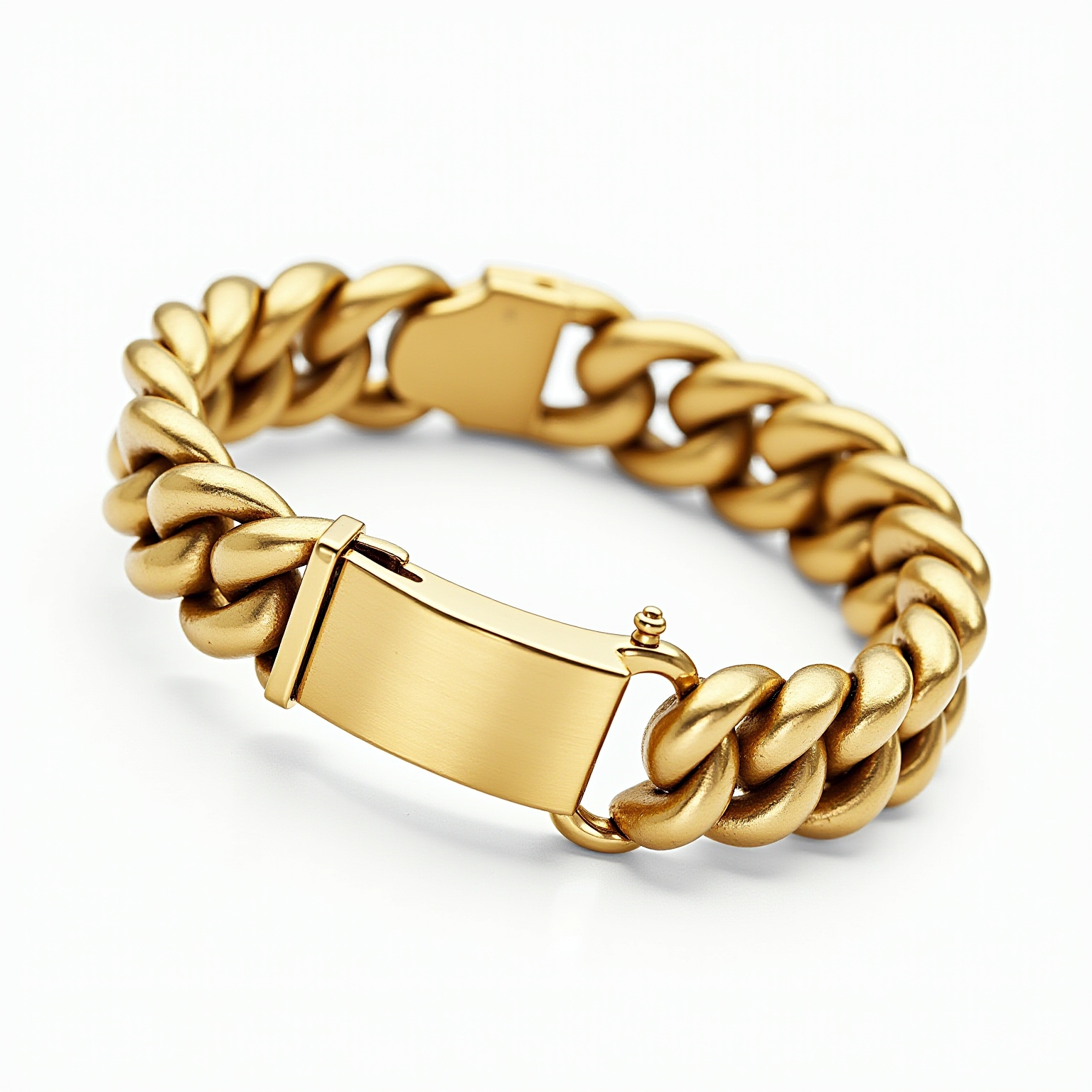Pulseira Grumeta Masculina Folheada a Ouro 18K - 21cm
