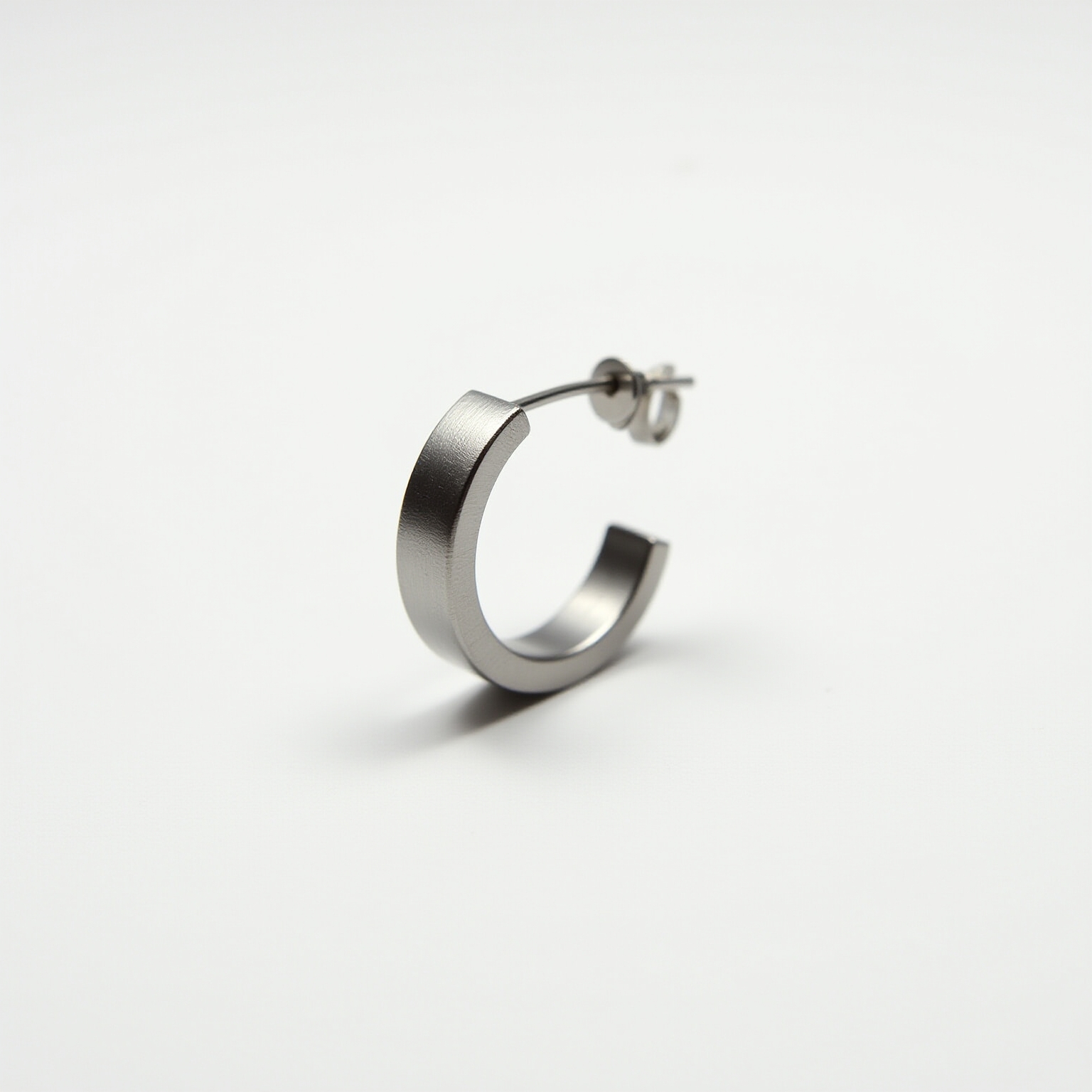 Argola Minimal Aço Escovado 12mm