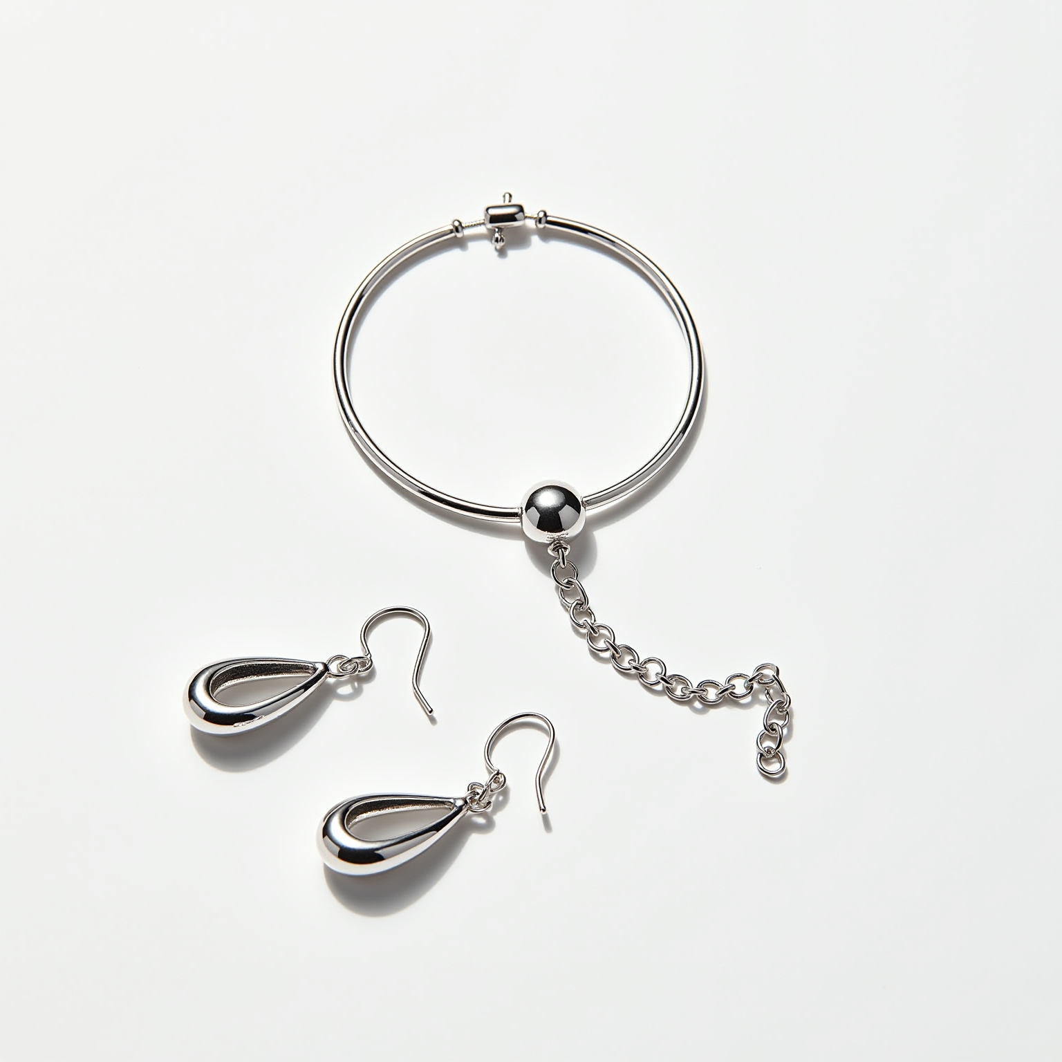 Conjunto Noite de Prata: Choker Fino e Brincos Gota